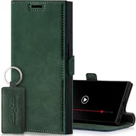 Etui i futerały do telefonów - SURAZO Etui na telefon komórkowy Samsung Galaxy S24 Ultra Slim z klapką ze skóry naturalnej [przegródka na karty, ochrona RFID], etui z klapką, skórzane etui (ciemnozielone) - miniaturka - grafika 1