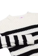 Swetry damskie - myMo Damski sweter w paski Wełna CZARNY XS/S - miniaturka - grafika 1