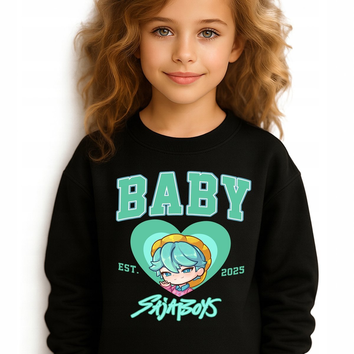 Bluza Dziecięca Czarna BABY SAJABOYS Do Szkoły K-pop Muzyka Wz Rozm 116 cm