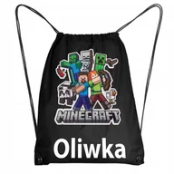 Plecaki worki - Worek Szkolny Workoplecak WF Do Przedszkola Szkoły MINECRAFT + IMIĘ 8 - miniaturka - grafika 1