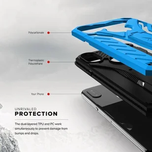 Zizo Static Cover Pancerne etui iPhone X z podstawką (Blue/Black) - Etui i futerały do telefonów - miniaturka - grafika 6