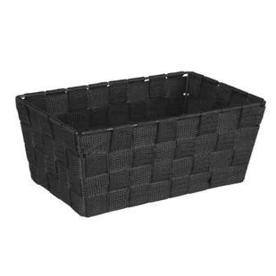 Organizer DOMI 10 x 25 x 15 cm pleciony czarny - Pojemniki łazienkowe - miniaturka - grafika 1