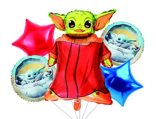 Zestaw balonów Baby Yoda, Gwiezdne Wojny, 5 el. - Baby shower i roczek - miniaturka - grafika 1