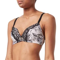 Biustonosze - Emporio Armani Damski trójkątny biustonosz z zawieszką, Toile De Jouy Black, XS - miniaturka - grafika 1