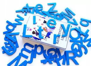 Literki magnetyczne - KOLOR NIEBIESKI- 80 elementów - Magnesy - miniaturka - grafika 1