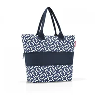 Torby i wózki na zakupy - torba shopper e1 signature navy - miniaturka - grafika 1