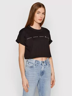 Koszulki i topy damskie - Calvin Klein Jeans T-Shirt J20J218847 Czarny Oversize - grafika 1