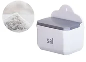 Pojemniki kuchenne - Solniczka duża Biała pojemnik na sól z napisem - miniaturka - grafika 1