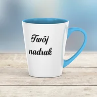 Kubki - Mały kubek Latte z niebieskim wnętrzem i uszkiem z Twoim nadrukiem - miniaturka - grafika 1