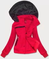 Bluzy damskie - KRÓTKA BLUZA ROZPINANA DAMSKA CZERWONA (AMG-63) - LHD - miniaturka - grafika 1