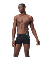 Kąpielówki męskie - Speedo Kąpielówki "Eco+ Max" w kolorze czarno-szaro-błękitnym - miniaturka - grafika 1