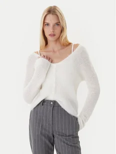 Calvin Klein Kardigan LV044D344G Beżowy Regular Fit - Swetry damskie - miniaturka - grafika 1