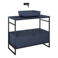 Szafki łazienkowe - ELITA  INDUS 100 1S NAVY BLUE MATT DO STELAŻA SZAFKA PODUMYWALKOWA STOJĄCA NA NÓŻKACH 168755 - miniaturka - grafika 1