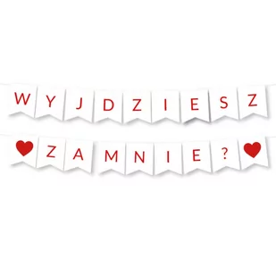 Girlanda WYJDZIESZ ZA MNIE? - BANER napis - czerwona - Balony i akcesoria - miniaturka - grafika 1