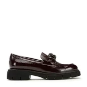 Półbuty męskie - Damskie mokasyny skórzane z łańcuchem z kryształków - miniaturka - grafika 1