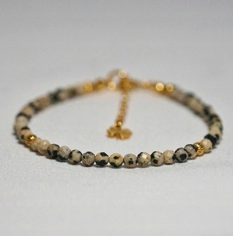 Bransoletka Szczęścia Jaspis Dalmatyński 3mm - Crystals Break 2 Rozmiary