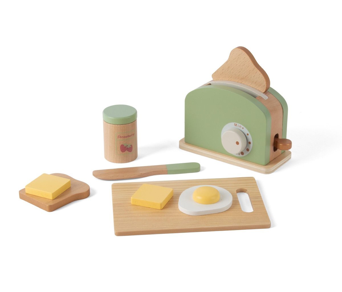 DANTOY Drewniany toster i zestaw śniadaniowy