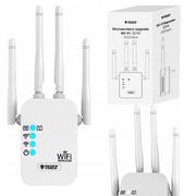 Wzmacniacze sygnału wifi - Wzmacniacz sygnału Wi-Fi repeater 300Mb/s 2.4G duży zasięg 4 anteny MOCNY Z01A - miniaturka - grafika 1
