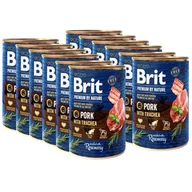 Mokra karma dla psów - Brit Premium by Nature Pork with Trachea 12x400g - miniaturka - grafika 1