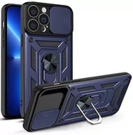 Etui i futerały do telefonów - Hurtel Hybrid Armor Camshield etui iPhone 13 Pro Max pancerny pokrowiec z osłoną na aparat niebieskie - miniaturka - grafika 1