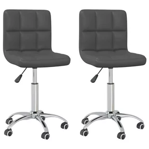 vidaXL Lumarko Obrotowe krzesła stołowe, 2 szt., szare, sztuczna skóra 334348 - Krzesła - miniaturka - grafika 1