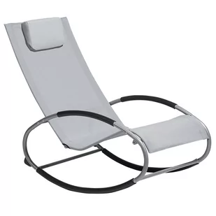 Beliani Krzesło ogrodowe bujane szare CAMPO 75306 - Fotele i krzesła ogrodowe - miniaturka - grafika 1