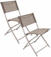 Fotele i krzesła ogrodowe - Zestaw składanych krzeseł beżowych H0-A84 - miniaturka - grafika 1