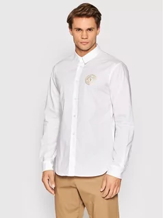 Koszule męskie - Versace Jeans Couture Koszula Print V-Emblem 73GAL2S7 Biały Regular Fit - grafika 1