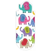 Zakładki do książek - Zakładka magnetyczna owal Kolorowe słonie - Henry - miniaturka - grafika 1