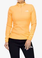 Bluzy sportowe damskie - Bluza polarowa damska The North Face 100 Glacier 1/4 Zip - bright cantaloupe - miniaturka - grafika 1