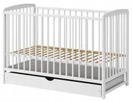 Łóżeczka i kojce - Łóżeczko niemowlęce Andrzej z szufladą biały kryjący wyjmowane szczeble - miniaturka - grafika 1