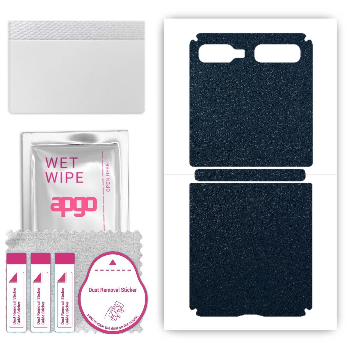 Folia naklejka skórka strukturalna na TYŁ do Samsung Galaxy Z Flip (First model) - Skóra Granatowa - apgo SKINS