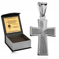 Biżuteria dla dzieci - BŁYSZCZĄCY SREBRNY KRZYŻYK KOMUNIJNY 925 PREZENT DLA CÓRKI SIOSTRY WNUCZKI - miniaturka - grafika 1
