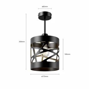 Sigma Plafon MODUŁ FREZ czarny z ażurowym kloszem 31213 - Lampy sufitowe - miniaturka - grafika 6