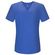 Fartuchy i rękawice kuchenne - MISEMIYA Damski fartuch sanitarny dla kobiet 707, niebieski Royal, L - miniaturka - grafika 1