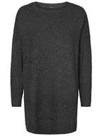 Swetry damskie - Vero Moda Vmbrilliant LS O-Neck Long Blouse Noos sweter damski, Czarny (Czarny szczegół:melange), S - miniaturka - grafika 1