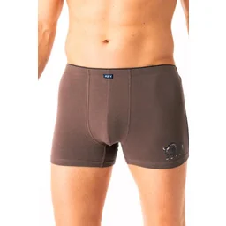 Bokserki męskie bawełniane uniwersalny krój z wewnętrzna gumą w pasie brązowe MXH 706 Key - Majtki męskie - miniaturka - grafika 1