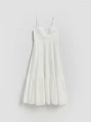 Sukienki - Reserved - Bawełniana sukienka na ramiączkach - biały - miniaturka - grafika 1