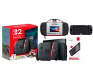Konsole Nintendo - Nintendo Switch 2 Joy-Con Czarny + Mario Kart World + Etui Yaxo Scutum Techno + Szkło Trust GXT 1254 + Grip GXT 125 - miniaturka - grafika 1