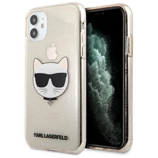 Karl Lagerfeld Choupette Head Glitter - Etui iPhone 11 (Gold) 10_20463 - Etui i futerały do telefonów - miniaturka - grafika 1