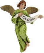 Ikony i obrazy sakralne - Produkt włoski Figurka bożonarodzeniowa anioła z napisem Gloria 10,5 cm - miniaturka - grafika 1