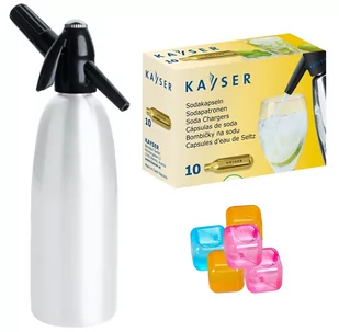 Saturator syfon do wody ART Quick Soda 1 l biały + 10 naboi + 5 kostek lodu - Saturatory - miniaturka - grafika 1
