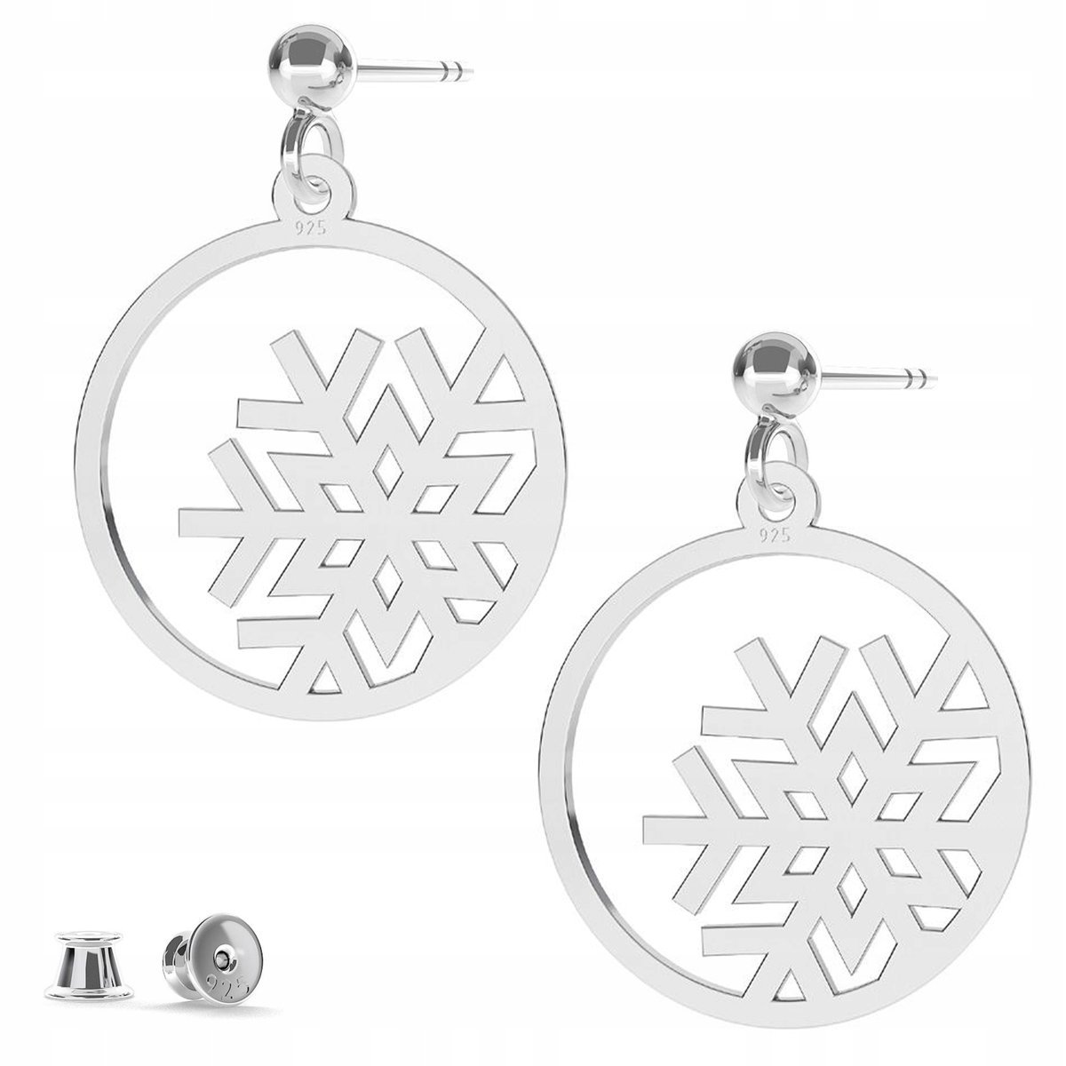 Kolczyki srebrne Płatek Śniegu 925