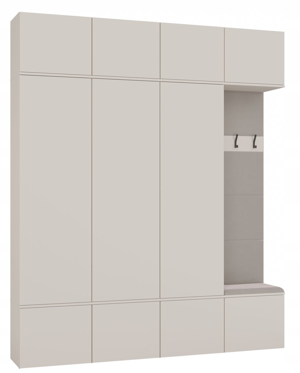 Garderoba HAGA IV 3Sz1W Kaszmir Beż 3X Szafa + Wieszak Do Przedpokoju Topeshop