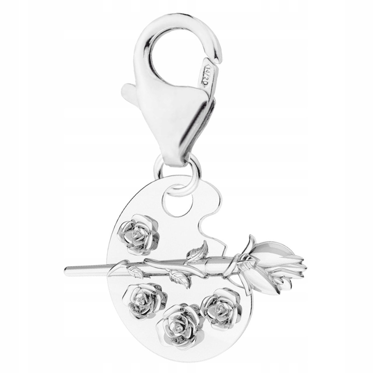 Zawieszka Srebrna z Paletą Farb Farby Frida Khalo Pędzel Róże SREBRO 925