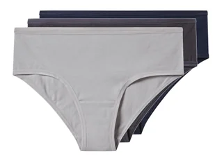 esmara® Majtki hipstery damskie z bawełną, 3 pary (Granatowy/szary, M(40/42)) - Majtki damskie - miniaturka - grafika 1