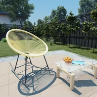 Fotele i krzesła ogrodowe - vidaXL Bujane krzesło ogrodowe rattan PE beżowe 313140 - miniaturka - grafika 1