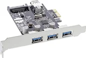 Kontrolery - Kontroler InLine InLine® 3+1 Port USB 3.0 Host Controller PCIe with SATA Power and LP Bracket - miniaturka - grafika 1