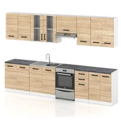 Meble kuchenne - Meble kuchenne drewniane kuchnia jowita 3.2m modułowa nowoczesna sonoma - miniaturka - grafika 1