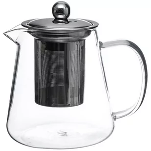 Secret de Gourmet Szklany przezroczysty czajniczek o pojemności 800 ml ergonomiczna rączka wyposażony w stalową zaparzaczkę z przykrywką 160519 - Zaparzacze i kawiarki - miniaturka - grafika 1